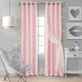 thumbnail image 1 of IBAOLEA Aurora Kids’ Sheer Blackout Layered Curtain Panel, (Soft Pink), (52X84) - -, 1 of 7