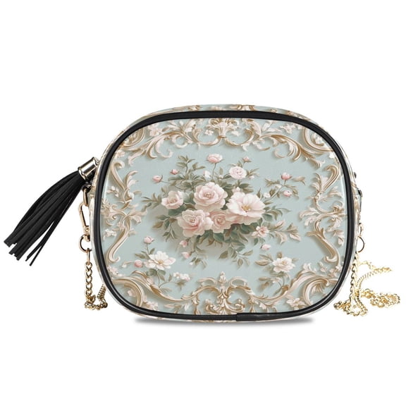 Womens Casual Chain Shoulder Bag Simple style Pattern Of Blossom Crossbody Bag