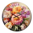 thumbnail image 2 of Designart "Romantic Impression of Colorful Zinnias IV" Floral Oversized Wall Clock, 2 of 5