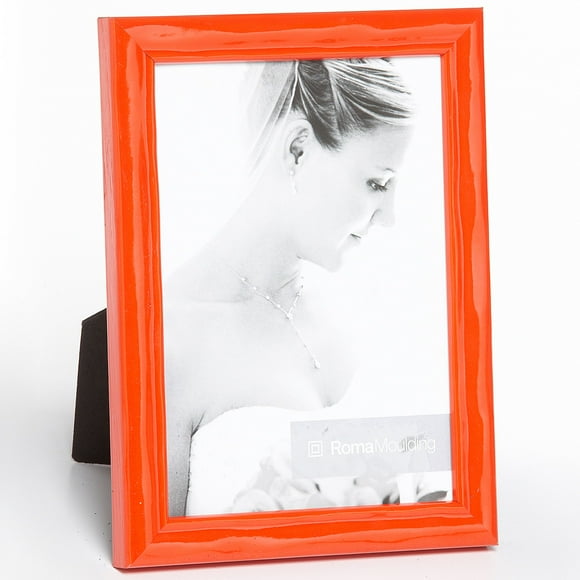 Roma Moulding 8x10 Solid Wood, Lavo Traditional, Orange Single Photo Frame
