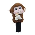 thumbnail image 1 of Protector de cabeza de palo de golf de mono de peluche, encantador protector de cabeza de palo de golf para adultos Marrón oscuro, 1 of 9