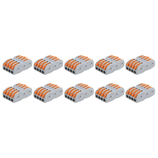 Conecte 10 Uds. Conectores De Cable Compactos Palanca Tuerca Bloque De Terminales SPL-4 Tipo De Empalme De Conexión Rápida
