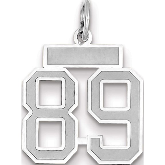 14K White Gold 14Kw Small Satin Number 89 Charm Made In United States wss89