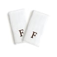 thumbnail image 3 of Authentic Hotel and Spa  2-piece White Turkish Cotton Hand Towels with Brown Block Monogrammed Initial White/Brown G, 3 of 7