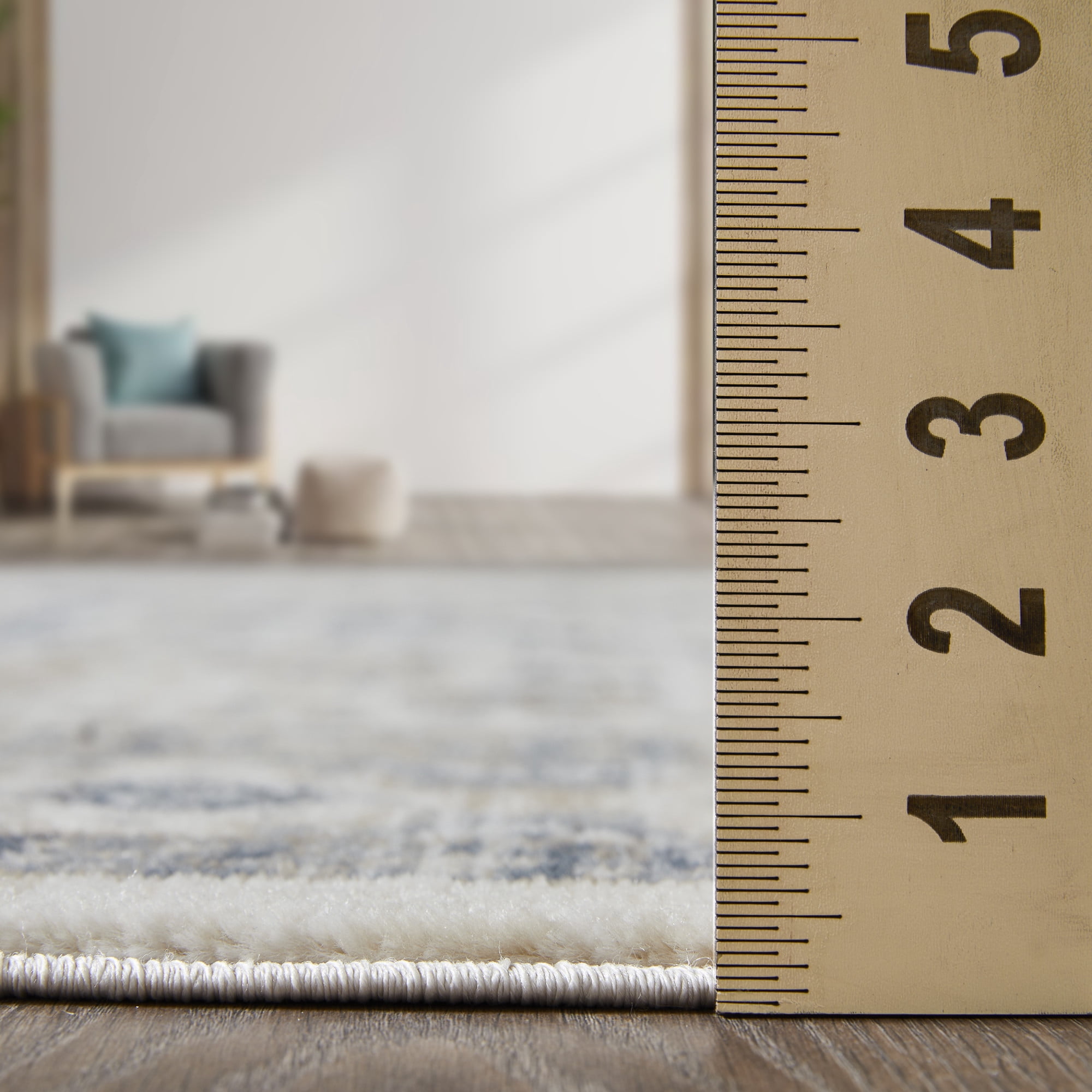 Loomaknoti Kehleigh Awester 5' x 7' Blue Oriental Indoor Area Rug