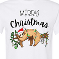 thumbnail image 4 of Inktastic Merry Christmas Cute Sloth with Santa Hat and Lights T-Shirt, 4 of 5