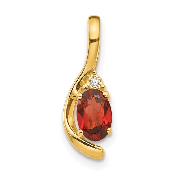 14K Diamond & Garnet Pendant