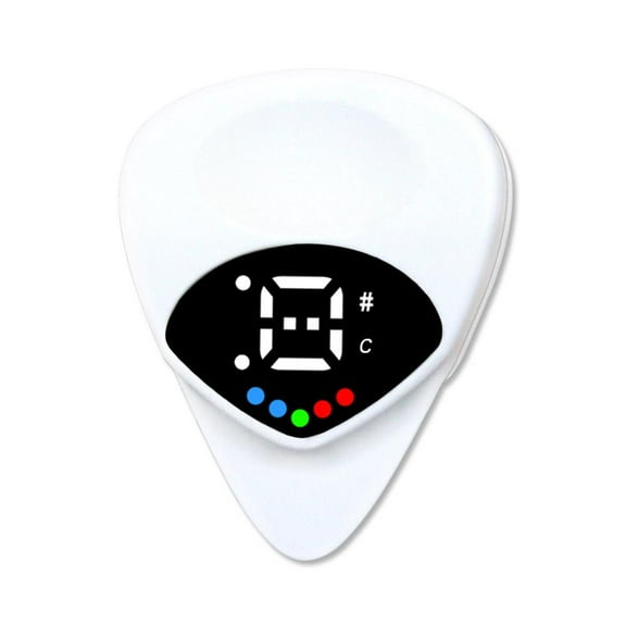 2 in 1 Guitar Tuner and Guitar Pick, Digital Guitar Pick with LED Screen Display, 0.6mm Guitar Pick Plectrum with 12 Equal Temperaments Musical Note, Efficient Tuning, Perfect Guitars Gifts
