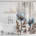 thumbnail image 4 of Spring Floral Waterproof Fabric Shower Curtain,Teal Tulip Farmhouse Retro Botanical Herb Waterproof Fabric Shower Curtain for Bathroom Curtains Bathtubs Shower Curtains with 12 Hooks Stall 54x78in, 4 of 8