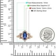 thumbnail image 7 of Art Deco Marquise Filigree Engagement Ring Blue Sapphire Cubic Zirconia Rose Tone 925 Sterling Silver, Size 10, 7 of 7