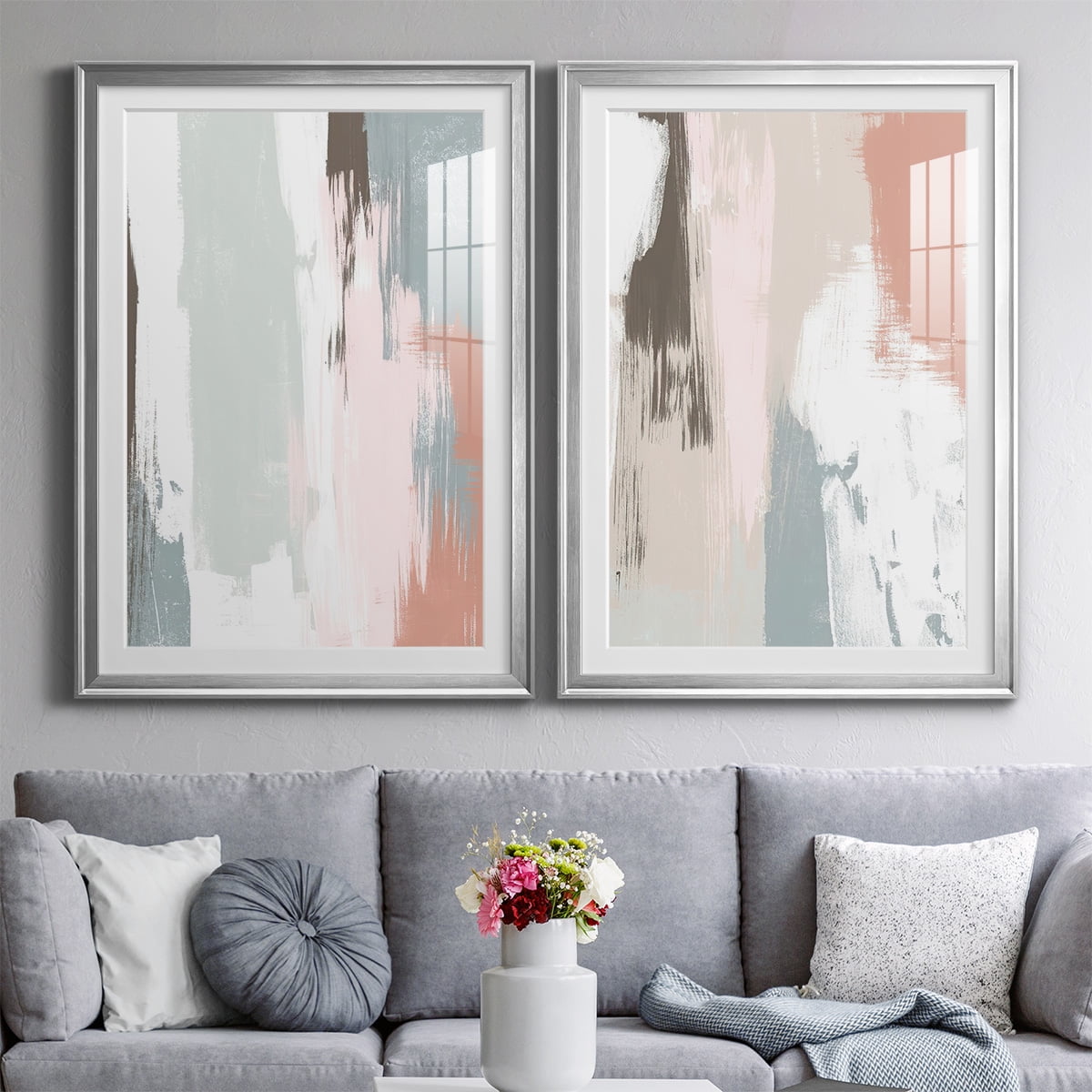 Wexford Home Sandstone Peel III Premium Framed Print, 30.5" x 42.5" - Ready to Hang, Silver (Set of 2)