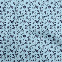 oneOone Cotton Cambric Light Blue Fabric Florals Quilting Supplies Print Sewing Fabric By The Yard 56 Inch Wide