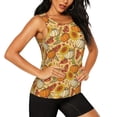 thumbnail image 2 of Xecao Pumpkin And Sunflower print women's scoop neck, loose-fit workout tank tops for the gym., 2 of 9