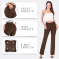thumbnail image 3 of Pantalones de yoga IUGA Bootcut para mujer de cintura alta con bolsillos, 3 of 7