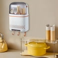 thumbnail image 5 of Kadlawus Under $5 ! Wall Mounted Tableware Drainer Storage Box with Lid Utensil Holder Chopsticks Knife Fork Organizer Kitchen Rack, 5 of 6