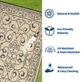 thumbnail image 5 of Garvee 9'x18' Outdoor Rug Waterproof Plastic Straw Rug, Reversible Outside Carpet UV Resistant Modern RV Mat for Backyard Garden Deck Poolside, Coffee, 5 of 6