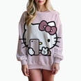 thumbnail image 1 of Sudadera con estampado de Hello Kitty para mujer, sudadera con capucha para mujer de High Street, ropa con estampado Y2K, suéter informal de cuello redondo, 1 of 1