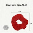 thumbnail image 3 of Motique Accessories Set of 2 Solid Hair Scrunchies for Adult Women (Red), 3 of 5