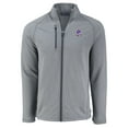 thumbnail image 2 of Men's Cutter & Buck  Heather Gray New England Patriots Peshastin Eco Fleece Recycled Raglan Tri-Blend Full-Zip Jacket, 2 of 3