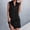 Black, variant on Women Collared V Neck Mini Summer Dress Sleeveless Front Buttons A Line Curved Hem Casual Spring Beach Dresses Army Green