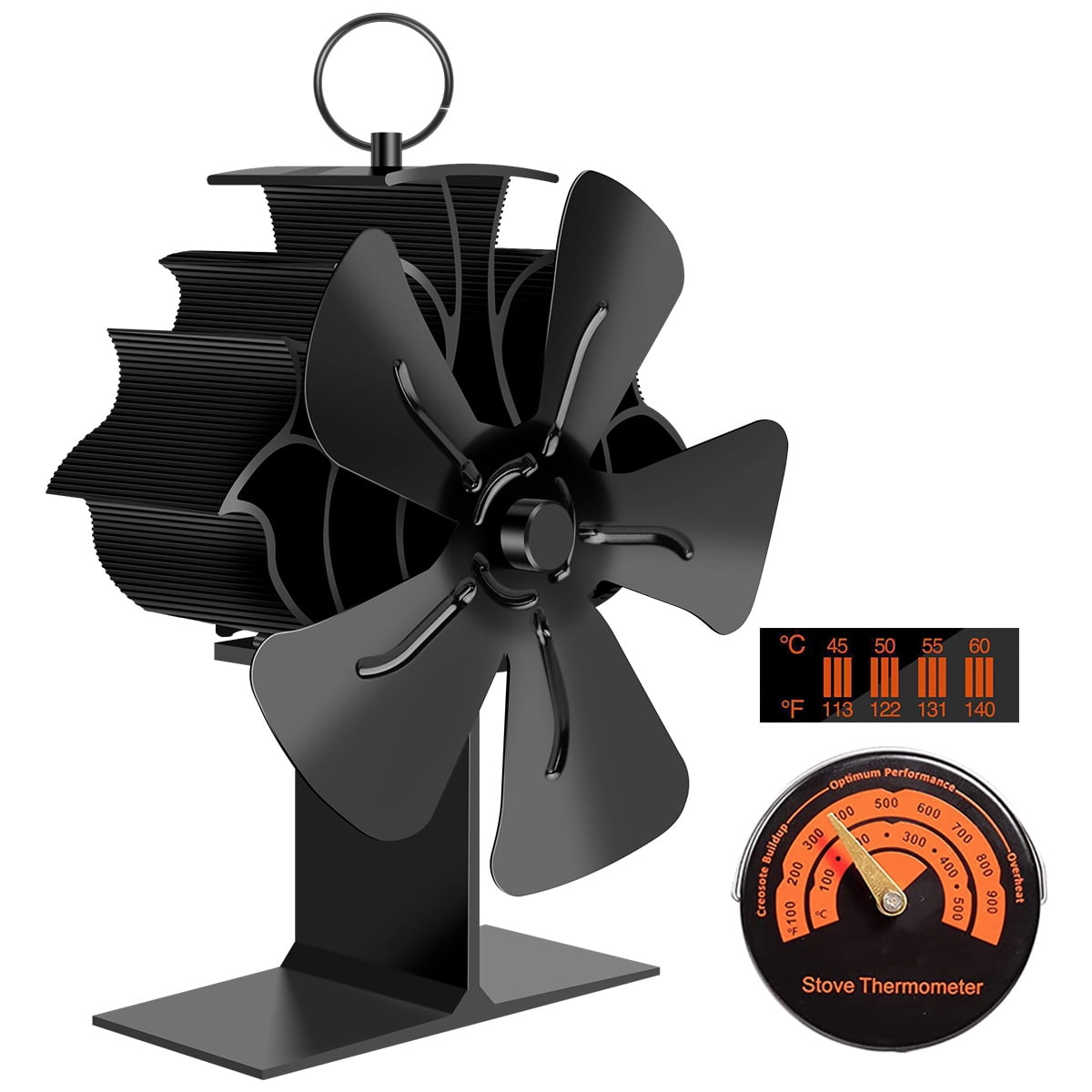 Wood Stove Fan 5 Blades Silent Fireplace Fan Non-Electric Automatic Work Heat Powered Fan Heat Circulation Fan for Gas Pellet Wood Log Burner - Walmart.com