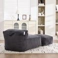 thumbnail image 5 of S-HOME Ergonomic Bean Bag Sofa with Ottoman - Memory Foam Filled Lounger, for Gaming, Reading, or Movie Watching, Dark Gray, 5 of 17