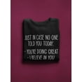 thumbnail image 3 of Slogan Just In Case Women Sweatshirt, Female Medium, 3 of 4