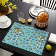 thumbnail image 3 of Cartoon Construction Vehicles Snowflakes Summer Placemats Table Placemats Set Of 6-Linen Kitchen Washable Placemats Table Mats 11.8"x17.7" Non-Slip Heat Resistant, 3 of 5