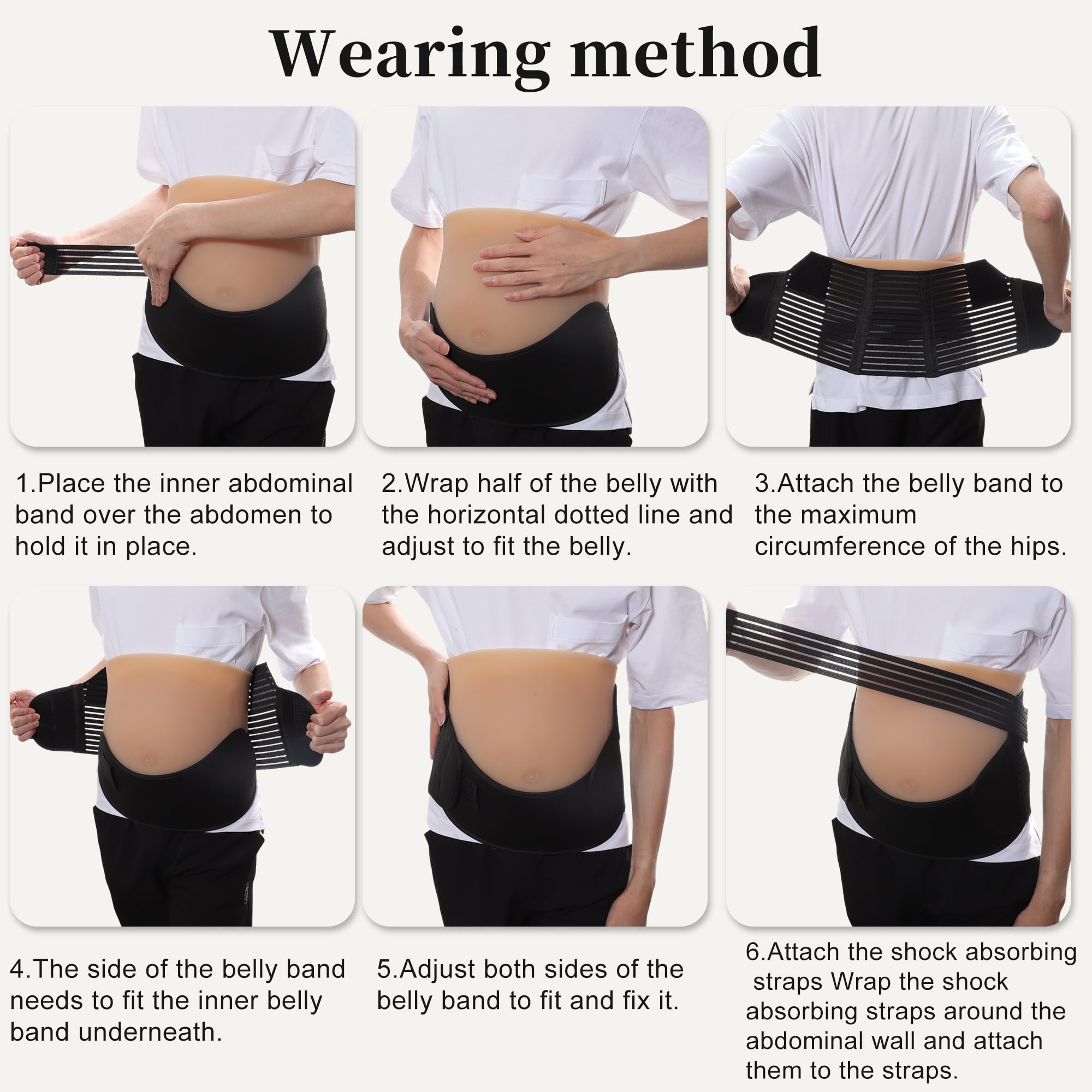 Unique Bargains Pregnancy Belly Band Breathable Support Brace X-Large Black