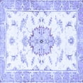 thumbnail image 1 of Ahgly Company Machine Washable Indoor Square Medallion Blue Traditional Area Rugs, 6' Square, 1 of 4