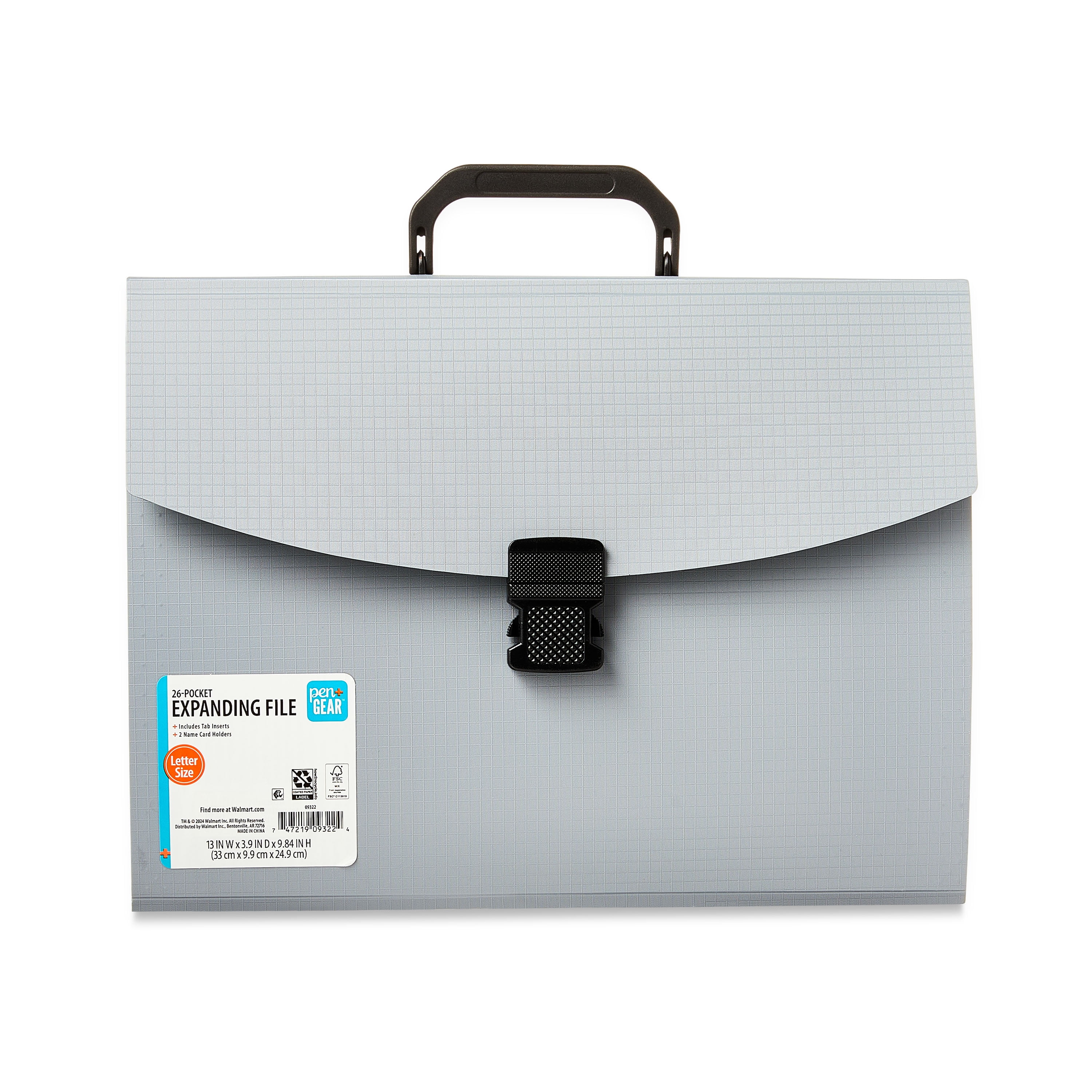 (3 pack) Pen+Gear Expanding File Folder, 26 Pockets, Gray Color, 1 Count, Letter Size