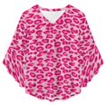 thumbnail image 4 of Rose Leopard Print Women's V-Neck Blouse With 3/4 Ruffled Bell Sleeves Casual Top Ladies Blouses, 4 of 7
