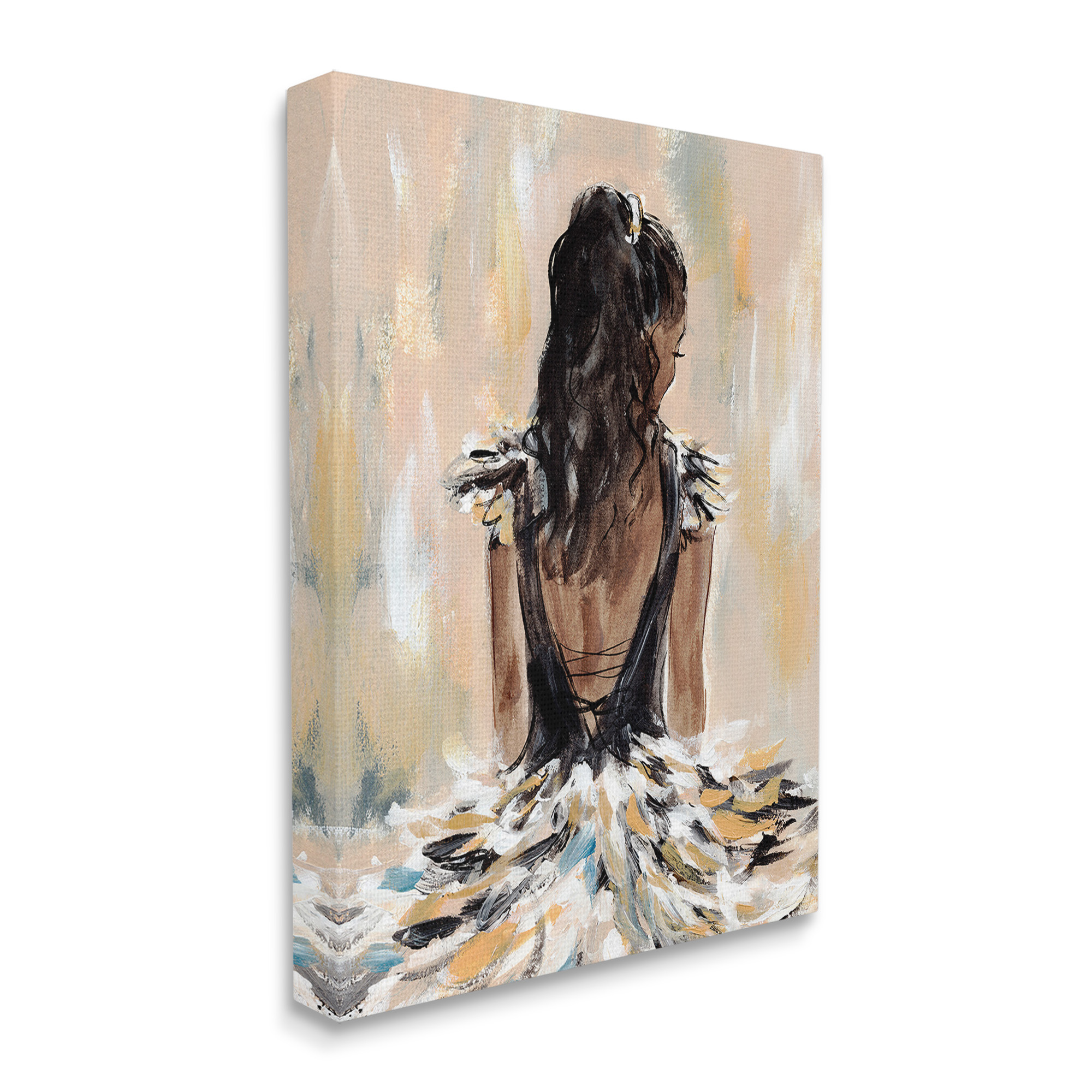 Stupell Industries Fashionista in Dress Beauty & Fashion Painting Gallery Wrapped Canvas Art Print Wall Art, 24 x 30