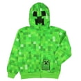thumbnail image 4 of Minecraft Boys' I Am Creeper Allover Pixel Design Big Kids Full-Zip Hoodie with Rubber Creeper Zipper Pull, 4 of 5