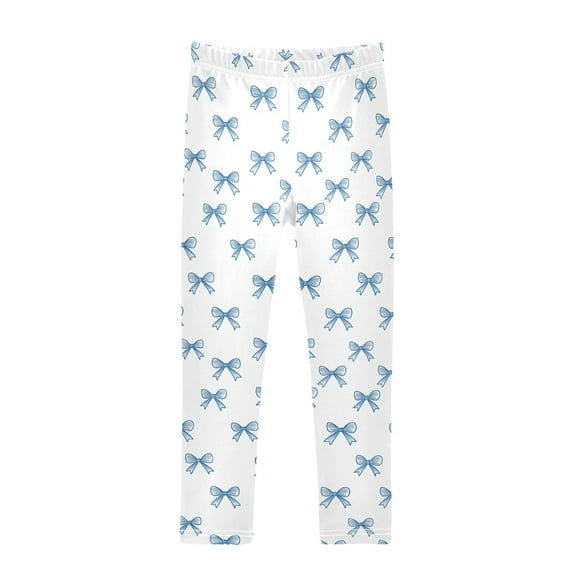 joogoo Girls' Leggings Bows Blue Yoga Pants 6T
