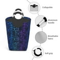 thumbnail image 4 of Waterproof Collapsible Laundry Hamper, Animal Face Graffiti Aluminum Handle Laundry Bag Storage Basket, 50L, 4 of 6