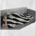 thumbnail image 6 of Stripe Soft Flannel Fleece Blanket, Retro Art Inspired Monochromatic Illustration with Wavy Lines Pattern, Cozy Plush for Indoor and Outdoor Use, 60" x 80", Charcoal Grey and Ivory, by Ambesonne, 6 of 6