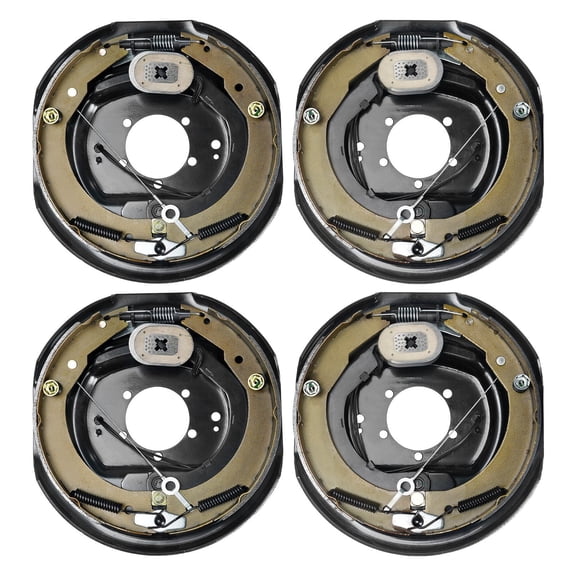 VEVOR Electric Trailer Brake Assembly, 12" x 2", 2 Pairs Self-Adjusting Electric Brakes Kit for 7000 lbs Axle, 5-Hole Mounting, Backing Plates for Braking System Part Replacement (2 Right 2 Left)