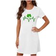thumbnail image 2 of Sakmal Short Sleeve Womens Moomoo Nightgowns Soft St Patrick's Day House Dress Shamrock Print Irish St Paddys Day Short Ladies Nightgown M, 2 of 5