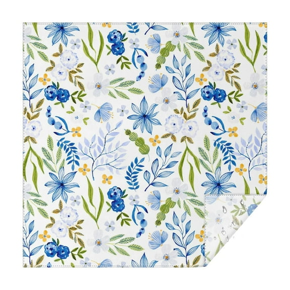 Christmas Square Tablecloth 42x42 Inch – Waterproof Polyester Printed Table Cover, Wrinkle Resistant & Washable for Kitchen Dining Picnic Party Decor, Single-v4-15, White