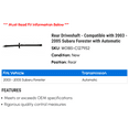 thumbnail image 2 of Rear Driveshaft - Compatible with 2003 - 2005 Subaru Forester with Automatic 2004, 2 of 2