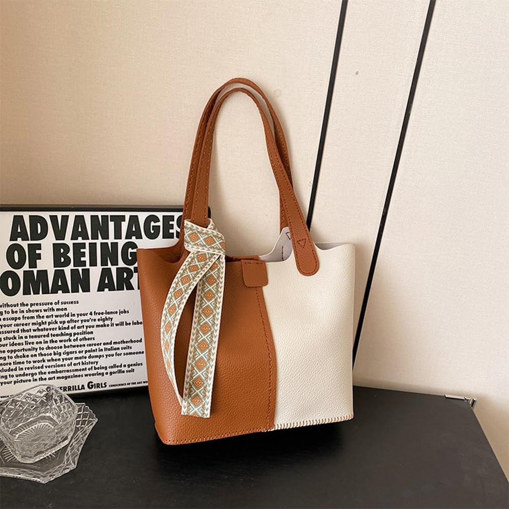 1set Sew on PU Leather bag Making Kit Including PU Leather Fabrics Polyester bag & bag Straps Clasp Needle Thread Camel 17~820x1~405x0.5~4.5mm
