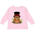 thumbnail image 3 of Inktastic Groundhog Day with Groundhog in Top Hat Boys or Girls Long Sleeve Toddler T-Shirt, 3 of 5