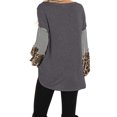 thumbnail image 4 of Mode Femme Léopard Manches Longues Col Rond Pull Décontracté Blouse, 4 of 8