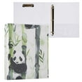 thumbnail image 3 of Bamboo Pandas 3 Ring Binders 1.5 inch Hardcover File Folders with Interior Pockets A4 Size Organizer for School Office Hospital, 3 of 8