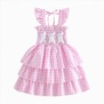 thumbnail image 1 of gdxvjhbj Robe Fillette Tout-Petit Tulle Fleur Princesse Robe de Mariage pour Tout-Petit et Bébé Fille 2T 3T (Rouge,2-3 Ans), 1 of 5