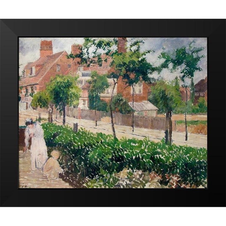絵画 CamillePissarro,VuedeStamfordBrookCommon Pissarro, Camille 18x15 Black Modern Framed Museum Art Print