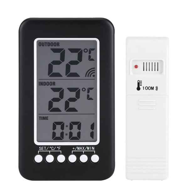 Thermomètre extérieur intérieur Fyydes, thermomètre extérieur intérieur  numérique LCD 