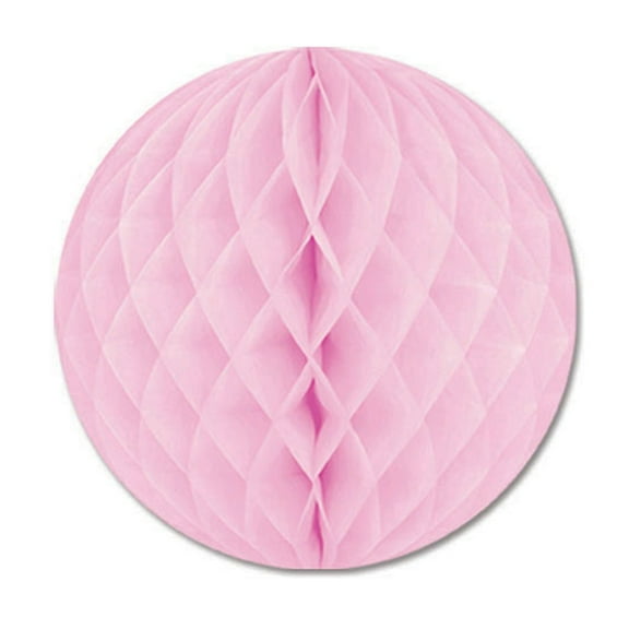 Club Pack of 24 Pink Honeycomb Hanging Tissue Ball Decorations 12"