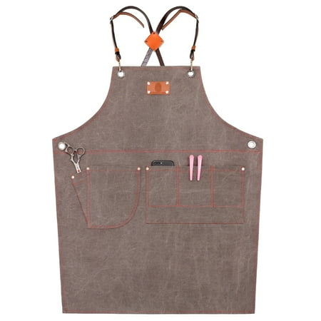 

QUSENLON Chef Apron Adjustable Barista Apron with Pockets Kitchen Cooking Baking Apron
